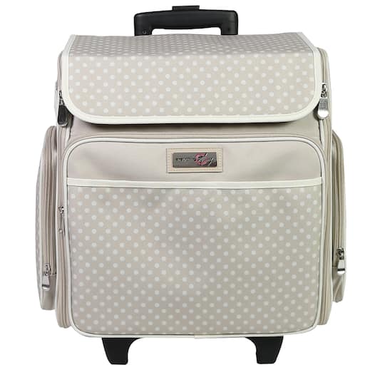 Everything Mary Tan Dot Rolling Scrapbooking Case